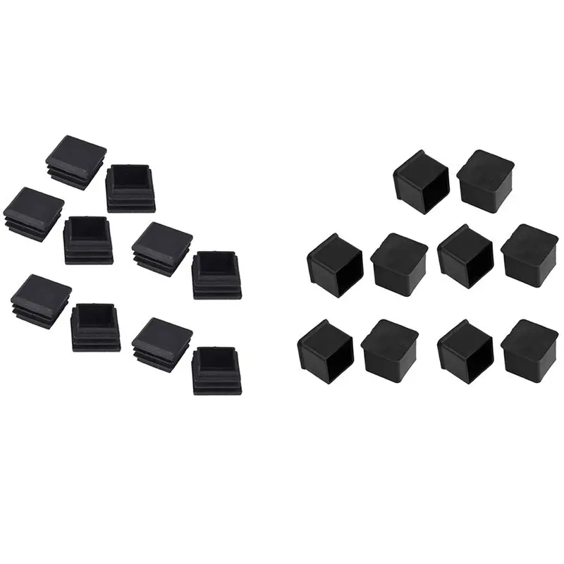 10 Pcs 1inch x 1inch Rubber Foot Covers Black with 10 Pcs Black Square Tube Inserts End Blanking Cap 25mm x 25mm
10 Pcs 1inch x 1inch Rubber Foot Covers Black with 10 Pcs Black Square Tube Inserts End Blanking Cap 25mm x 25mm