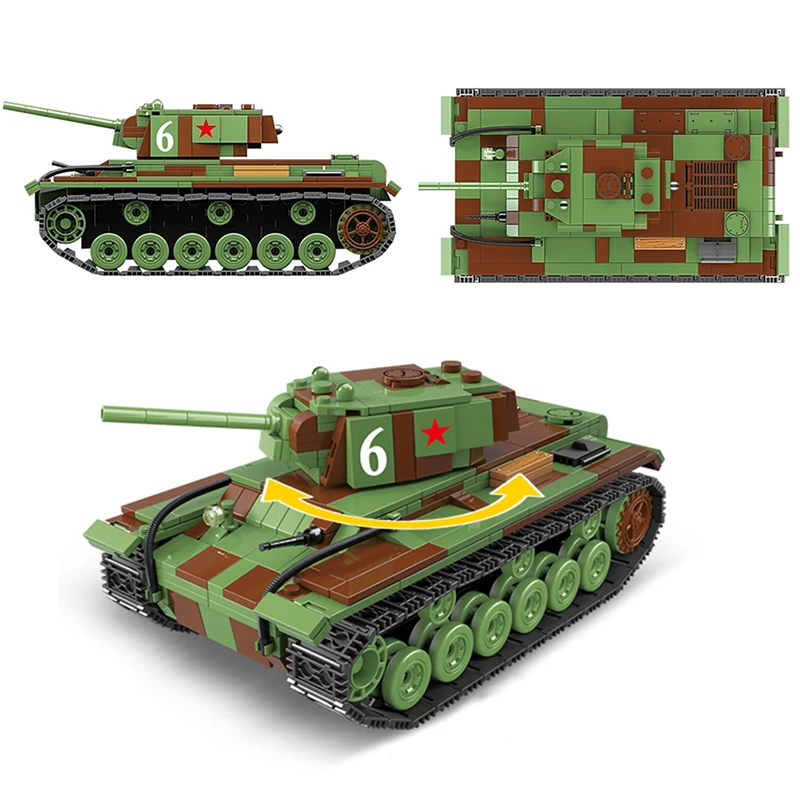 Военный KV 1 тяжелый танк строительные блоки подходит для танка техника оружие WW2