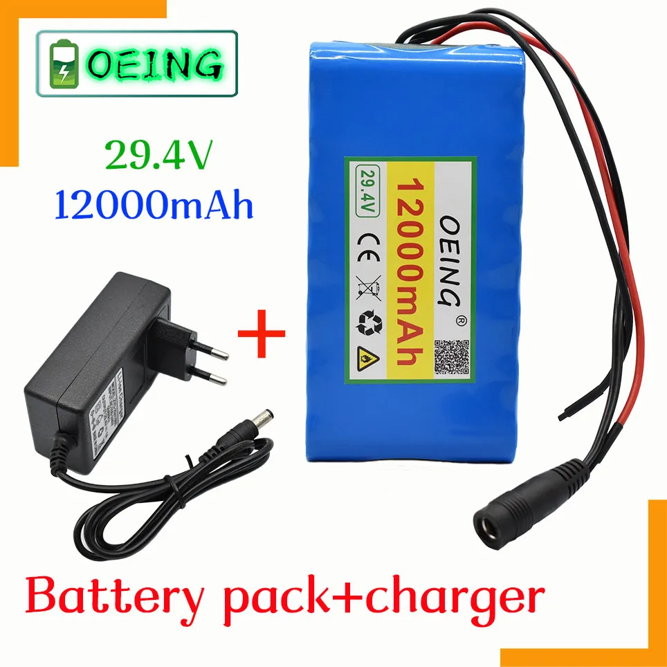 2021 NEW 7S2P 18650 li-ion Rechargeable battery pack 29.4v 12000mAh electric bicycle moped Balancing scooter+ 29.4V 2A Charger
2021 NEW 7S2P 18650 li-ion Rechargeable battery pack 29.4v 12000mAh electric bicycle moped Balancing scooter+ 29.4V 2A Charger