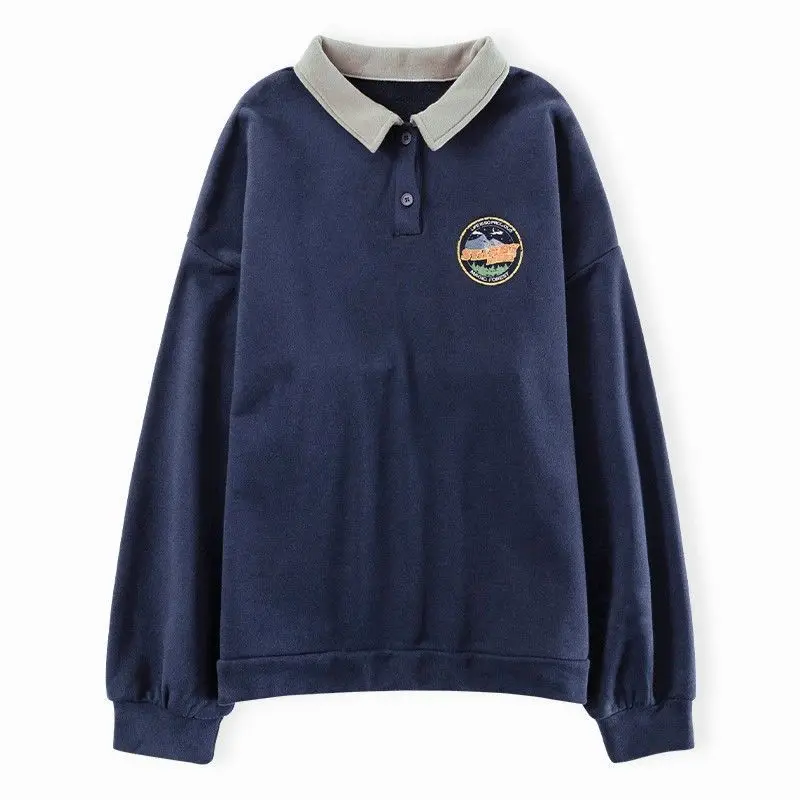 Vintage POLO Collar Letters Print Streetwear Sweatshirt Women for Teen Girls Harajuku Korean FASHION Kawaii Clothes Pullovers
Vintage POLO Collar Letters Print Streetwear Sweatshirt Women for Teen Girls Harajuku Korean FASHION Kawaii Clothes Pullovers