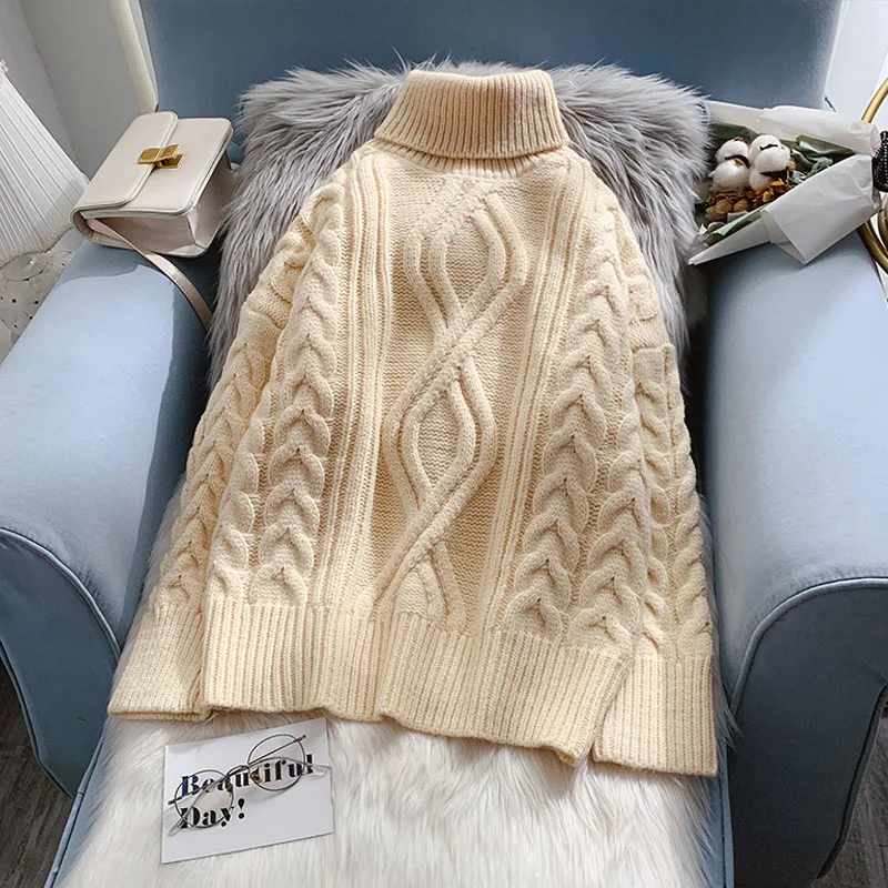 EBAIHUI 2021 Winter Thick Sweater Solid Color Turtleneck Pullover Korean Fashion Twist Jumper Knit Long Sleeve Jacquard Sweaters
EBAIHUI 2021 Winter Thick Sweater Solid Color Turtleneck Pullover Korean Fashion Twist Jumper Knit Long Sleeve Jacquard Sweaters