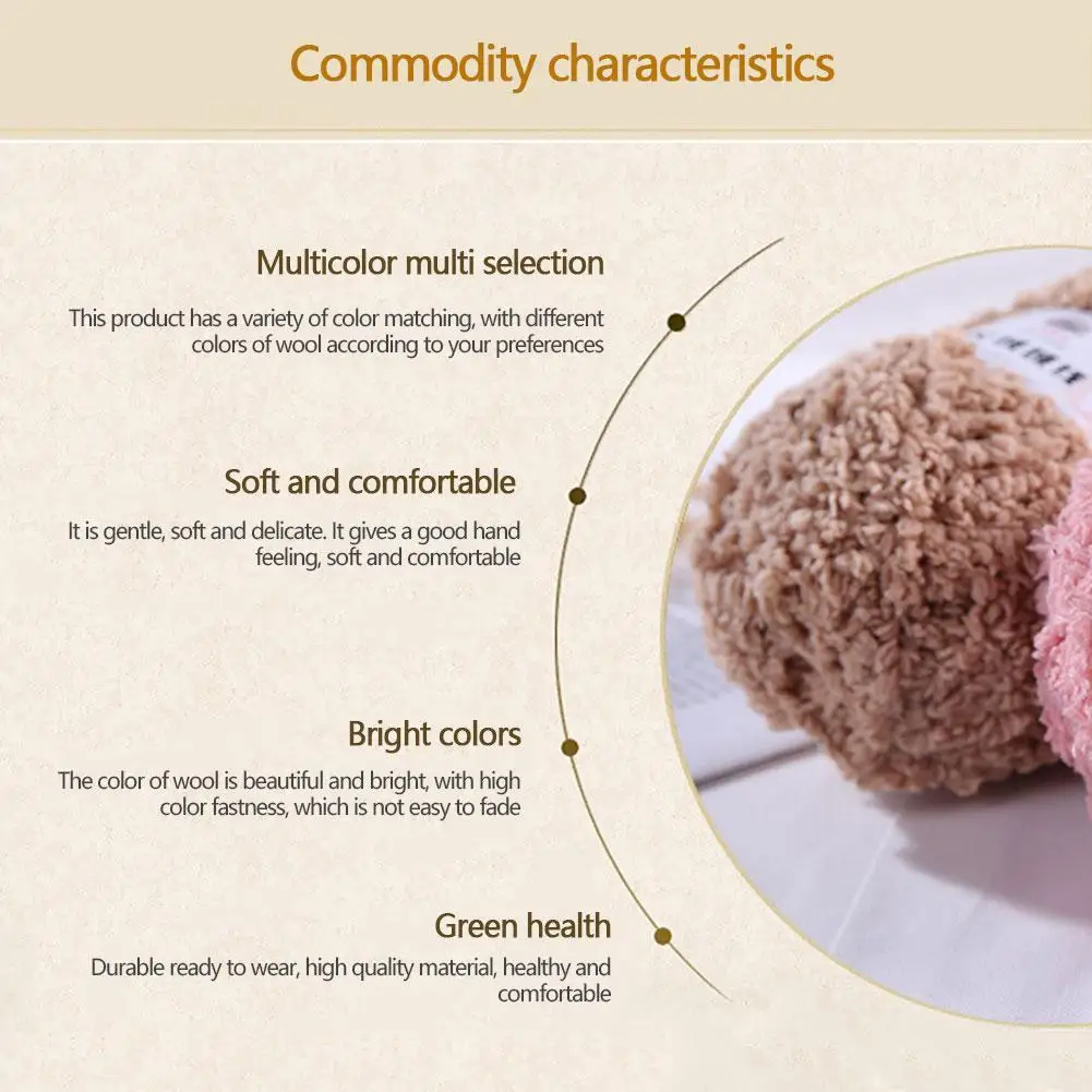 Soft Smooth Yarn Baby Knitting Wool Yarn Thick Yarn Fiber Velvet Wool Yarn Yarn Crochet For DIY Hand Sweater Knitting I2D3
Soft Smooth Yarn Baby Knitting Wool Yarn Thick Yarn Fiber Velvet Wool Yarn Yarn Crochet For DIY Hand Sweater Knitting I2D3