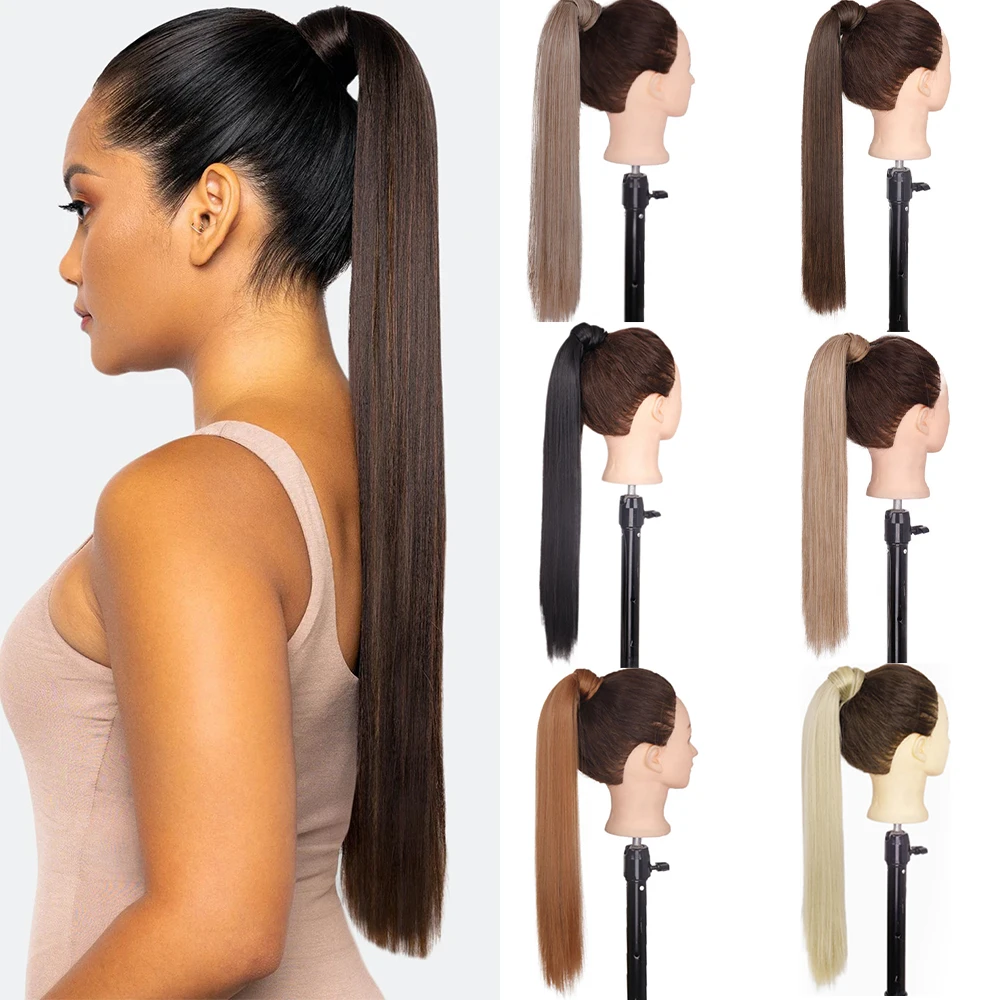 22“ 34” Long Straight Ponytail Wrap Around Ponytail Clip in Hair Extensions Natural Hairpiece Headwear Synthetic Hair Brown Gray
22“ 34” Long Straight Ponytail Wrap Around Ponytail Clip in Hair Extensions Natural Hairpiece Headwear Synthetic Hair Brown Gray