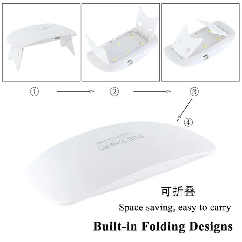9W Portable Mini Mouse Shape Phototherapy Lamp Nail Dryer Polish Gel Curing USB 6 LEDs Light Timer Folding Manicure Tools X7JA
9W Portable Mini Mouse Shape Phototherapy Lamp Nail Dryer Polish Gel Curing USB 6 LEDs Light Timer Folding Manicure Tools X7JA