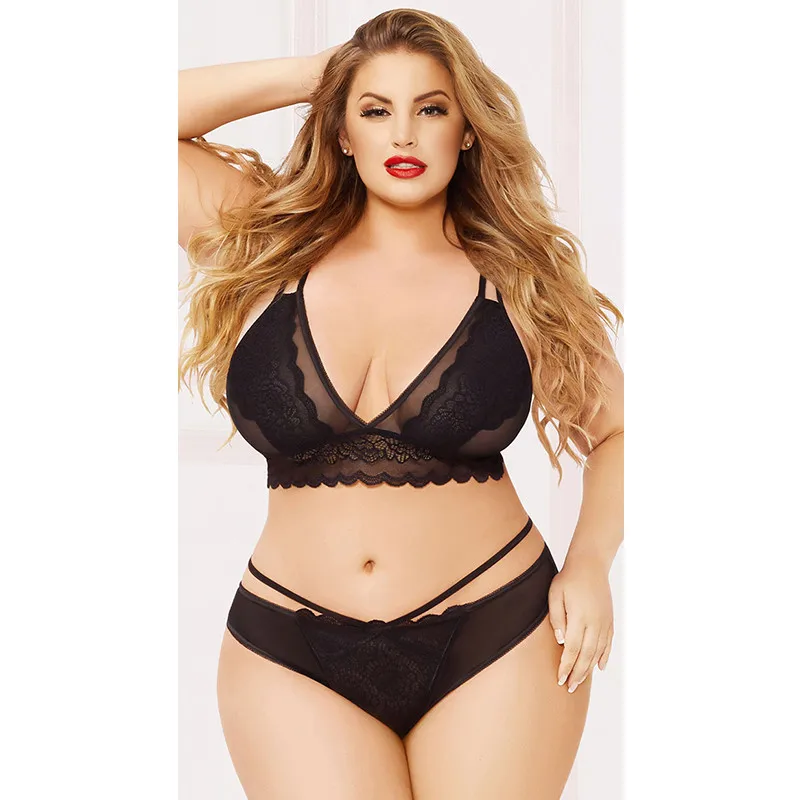 Large Size Lace Stitching Perspective Sexy Underwear Set Deep V Mesh Fat Sexy Underwear See Through Sexy Lingerie 2XL-4XL
Large Size Lace Stitching Perspective Sexy Underwear Set Deep V Mesh Fat Sexy Underwear See Through Sexy Lingerie 2XL-4XL