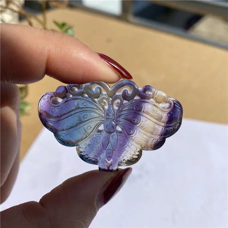 Natural Rainbow Color Fluorite Carved Butterfly Crystal Stone Animal For Gift 1PCS
Natural Rainbow Color Fluorite Carved Butterfly Crystal Stone Animal For Gift 1PCS