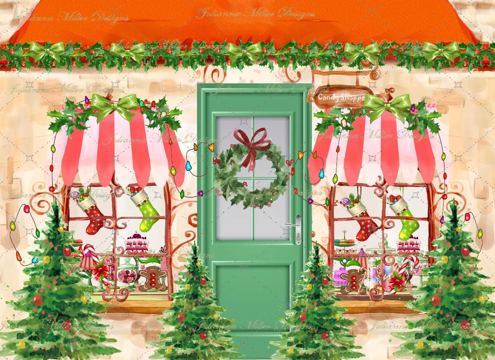 Christmas Tree Garland Socks Window Shop Front Door photography studio background High quality Computer print party backdrop 
Christmas Tree Garland Socks Window Shop Front Door photography studio background High quality Computer print party backdrop