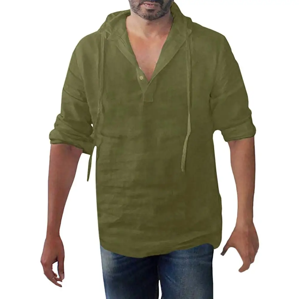 New 2021 Mens Shirt Summer Fashionable Cotton Linen Hemp Hooded Baggy Button Long Sleeve Casual Beach Blouse Men Tops Pure Color
New 2021 Mens Shirt Summer Fashionable Cotton Linen Hemp Hooded Baggy Button Long Sleeve Casual Beach Blouse Men Tops Pure Color