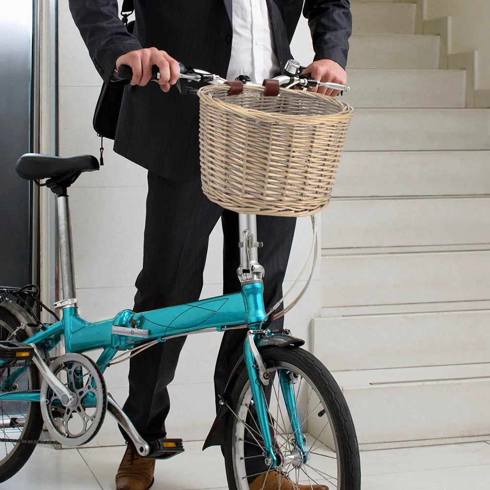 Retro Handmade Bike Basket Wicker Bicycle Front Basket with Leather Straps Storage Basket Outdoor Picnic Cycling Accessories
Retro Handmade Bike Basket Wicker Bicycle Front Basket with Leather Straps Storage Basket Outdoor Picnic Cycling Accessories