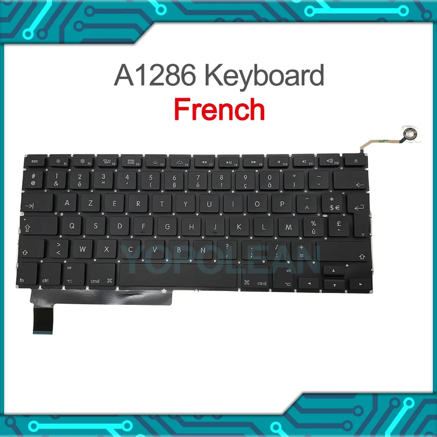 Новый ноутбук A1286, Французская клавиатура для Macbook Pro 15 дюймов, клавиатура A1286, французский, AZERTY стандарт 2009-2012 года
Новый ноутбук A1286, Французская клавиатура для Macbook Pro 15 дюймов, клавиатура A1286, французский, AZERTY стандарт 2009-2012 года