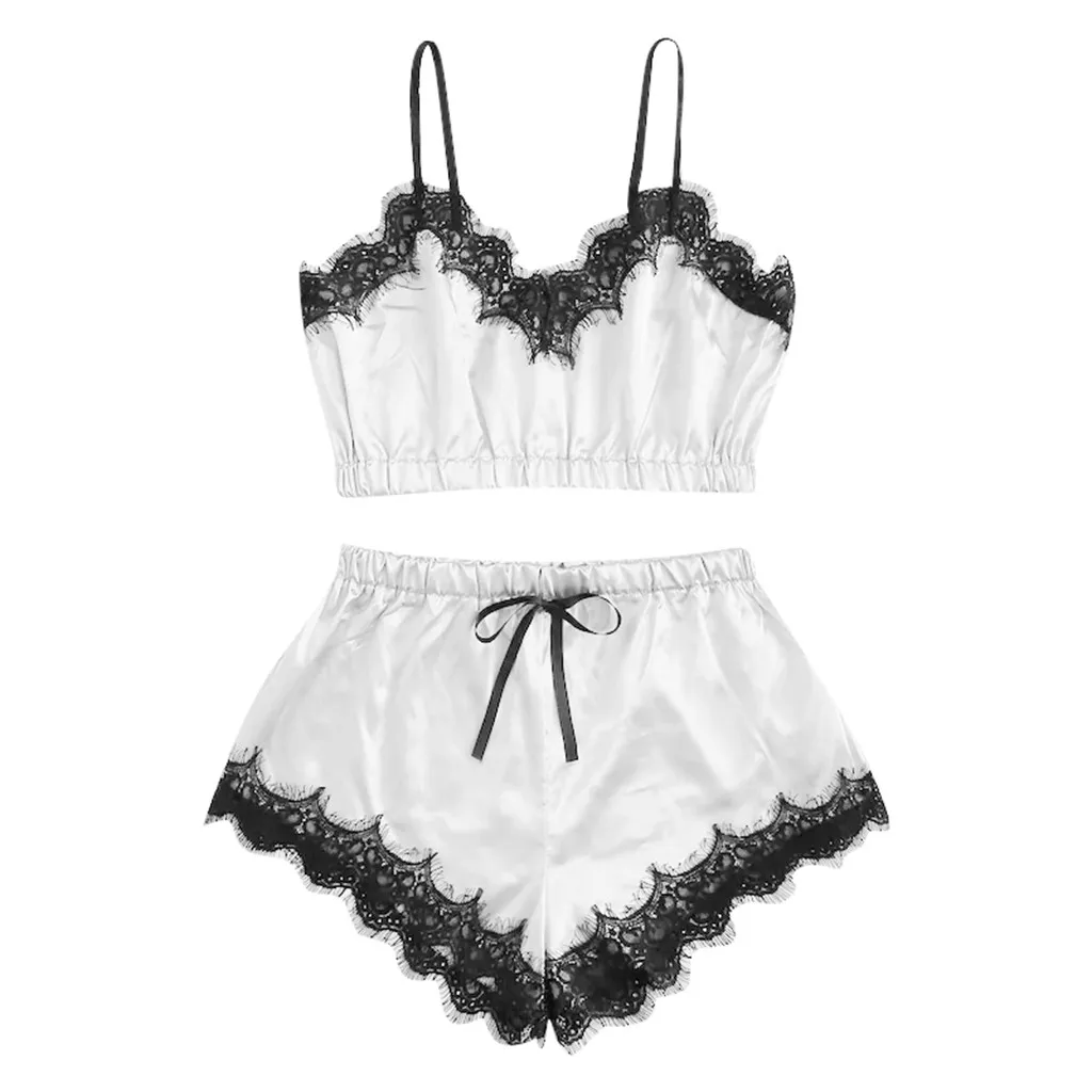 Undefined Lingerie Sexy Bra Set Women's Sleepwear Sleeveless Strap Lace Trim Satin Cami Tops Pajama Sets Bras Women Brief Sets
Undefined Lingerie Sexy Bra Set Women's Sleepwear Sleeveless Strap Lace Trim Satin Cami Tops Pajama Sets Bras Women Brief Sets