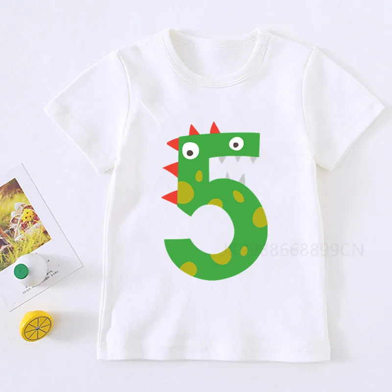 2021Boys Little Dino 1-5 Birthday Number Print T Shirt Children Birthday Boy Dinosaur Party T-shirts Boy&Girl Gift Tshirt
2021Boys Little Dino 1-5 Birthday Number Print T Shirt Children Birthday Boy Dinosaur Party T-shirts Boy&Girl Gift Tshirt