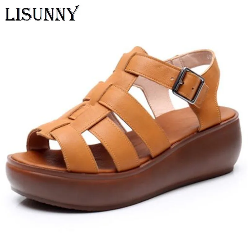 LISUNNY 2021 Genuine Leather Gladiator Sandals For Women Wedges Sandals Ladies High Heel Casual Platform Sandals Summer Shoes
LISUNNY 2021 Genuine Leather Gladiator Sandals For Women Wedges Sandals Ladies High Heel Casual Platform Sandals Summer Shoes