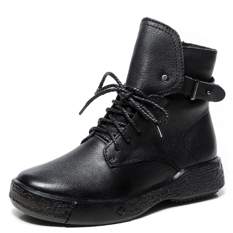 Winter Women Snow Boots High Quality Genuine Cow Leather Side Zipper Flat Heel Ankle Boots Women Boots Soft Plush Warm Shoes
Winter Women Snow Boots High Quality Genuine Cow Leather Side Zipper Flat Heel Ankle Boots Women Boots Soft Plush Warm Shoes