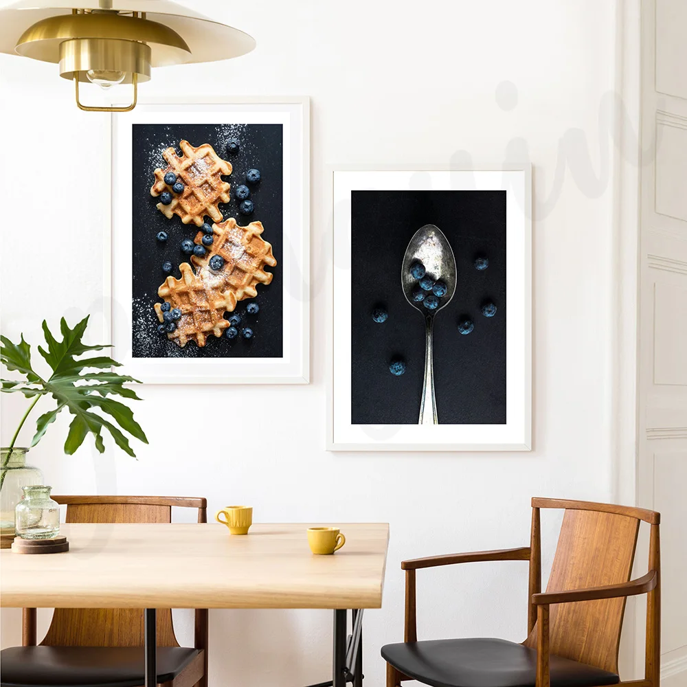 Waffle Wall Art Blueberry Canvas Painting Minimalist Style Poster and Print Food HD Image Gallery for Kitchen Room Home Decor
Waffle Wall Art Blueberry Canvas Painting Minimalist Style Poster and Print Food HD Image Gallery for Kitchen Room Home Decor