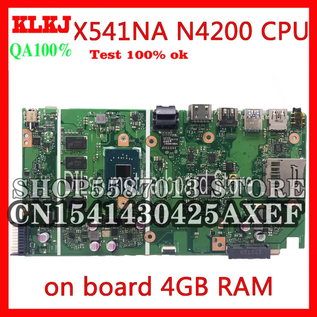 KLKJ X541NA REV2.1 Fit For ASUS X541NA X541N N4200 CPU Laptop Motherboard 4GB Memory Test Motherboard Work 100%
KLKJ X541NA REV2.1 Fit For ASUS X541NA X541N N4200 CPU Laptop Motherboard 4GB Memory Test Motherboard Work 100%