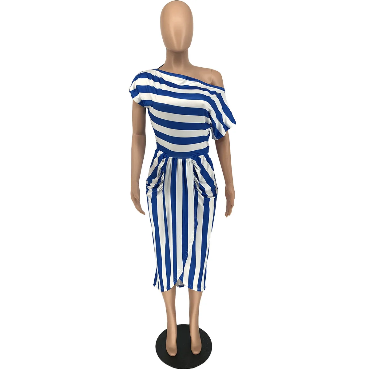 Elegant Dress for Women Sexy Off Shoulder Short Sleeve Striped Print Midi Dress Split Irregular Elegant Dresses Summer Fashion
Elegant Dress for Women Sexy Off Shoulder Short Sleeve Striped Print Midi Dress Split Irregular Elegant Dresses Summer Fashion