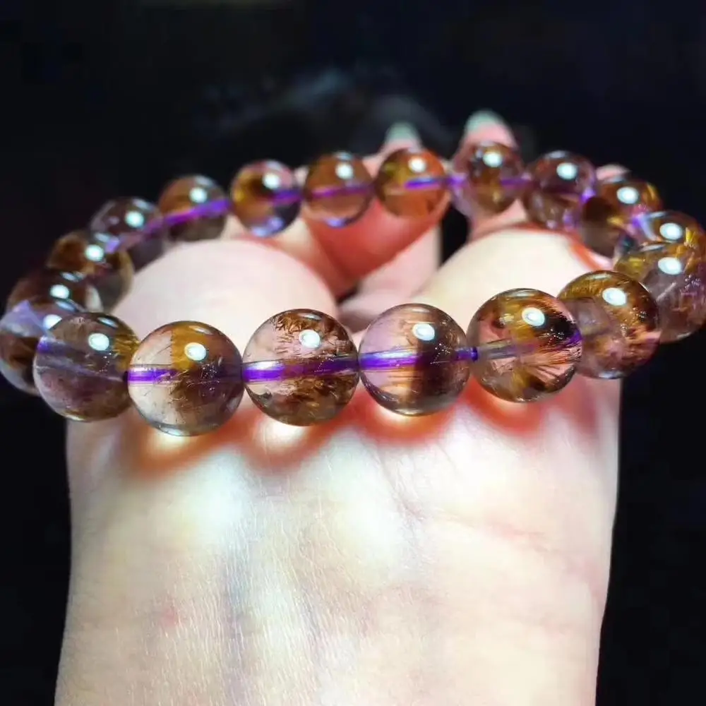 Top Quality Natural Cacoxenite Purple Rutilated Quartz Bracelets Women Men Stretch 10.2mm Crystal Round Beads Certificate AAAAAA
Top Quality Natural Cacoxenite Purple Rutilated Quartz Bracelets Women Men Stretch 10.2mm Crystal Round Beads Certificate AAAAAA