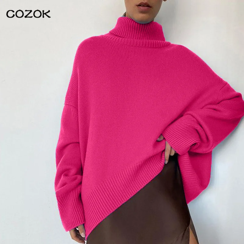 Women Turtleneck Solid Basic Oversized Sweaters Pullovers 2021 Autumn Winter Female Casual Fashion Knitted Soft Sweaters Jumper
Women Turtleneck Solid Basic Oversized Sweaters Pullovers 2021 Autumn Winter Female Casual Fashion Knitted Soft Sweaters Jumper
