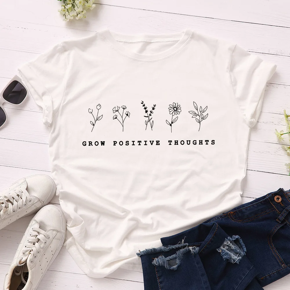 Grow Positive Thoughts T-Shirt Summer Flowers Clothing Bees Lover Gift Tee Aesthetic Save Plants Flower Girl Outfits Vintage Top
Grow Positive Thoughts T-Shirt Summer Flowers Clothing Bees Lover Gift Tee Aesthetic Save Plants Flower Girl Outfits Vintage Top