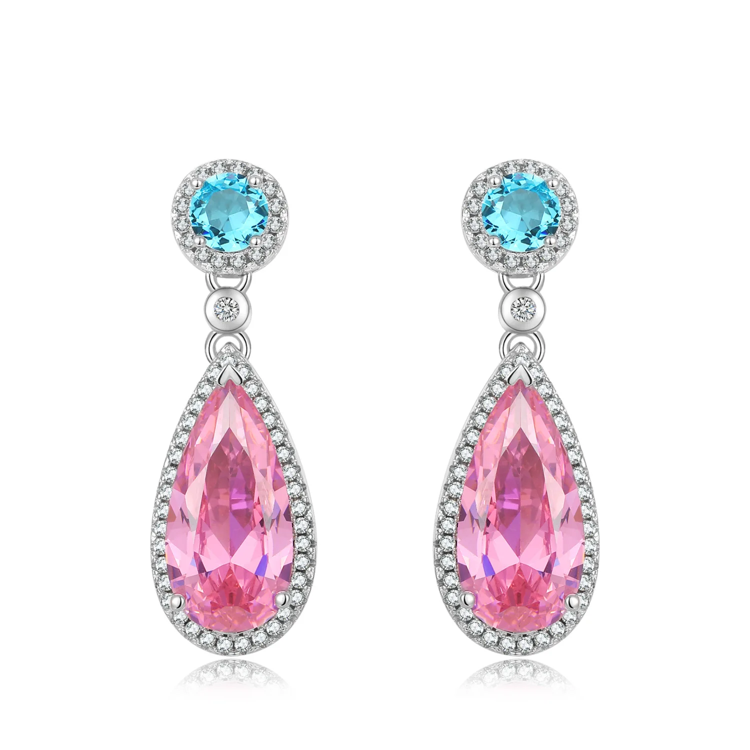 ELSIEUNEE Romantic Wedding Engagement Jewelry Drop Earrings 8x16MM Pink Sapphire Gemstone 925 Sterling Silver Earrings For Women
ELSIEUNEE Romantic Wedding Engagement Jewelry Drop Earrings 8x16MM Pink Sapphire Gemstone 925 Sterling Silver Earrings For Women