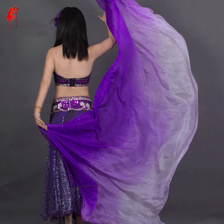 Hot sale purple and white dyed 100% pure natural silk veils for belly dance 270cm long for dancer show on the stage hand veil
Hot sale purple and white dyed 100% pure natural silk veils for belly dance 270cm long for dancer show on the stage hand veil
