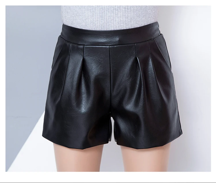 Woman Spring Plus Size Black Pu Shorts Female Autumn Oversized Elastic Waist Loose Leather Shorts Lady High Quality Skirts
Woman Spring Plus Size Black Pu Shorts Female Autumn Oversized Elastic Waist Loose Leather Shorts Lady High Quality Skirts