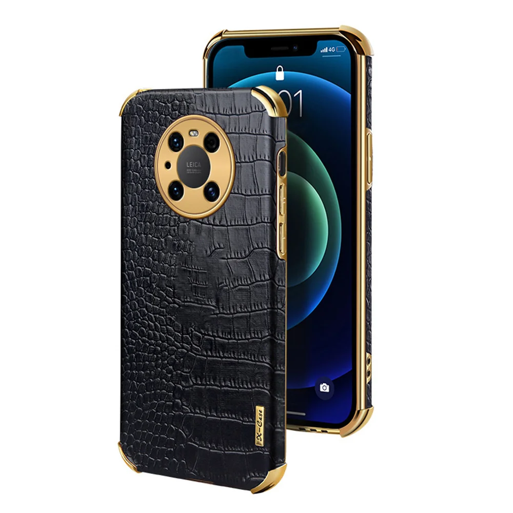 

Luxury Leather Case For Huawei P30 P40 Lite Mate 20 40 Pro Nova 6 7 8 v30 Mobile Phone Cover Shell Fashion Metal