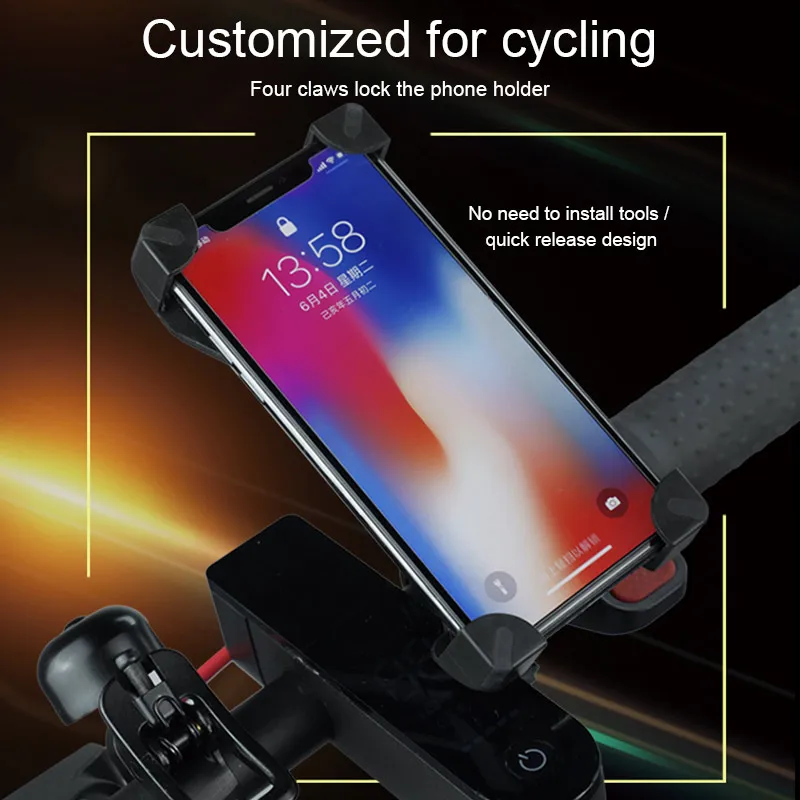 

Защита от тряски 360 ° Вращение Регулируемый смартфон кронштейн универсальный держатель для велосипеда руль мобильный телефон подставка де...