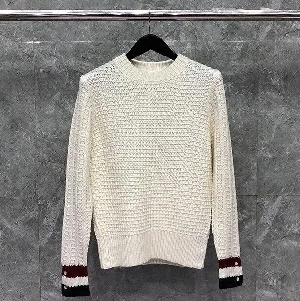 2021 Fashion TB Brand Sweaters Men Women Loose O-Neck Pullovers Clothing Striped Wool Cotton Thick Winter Casual Coat
2021 Fashion TB Brand Sweaters Men Women Loose O-Neck Pullovers Clothing Striped Wool Cotton Thick Winter Casual Coat