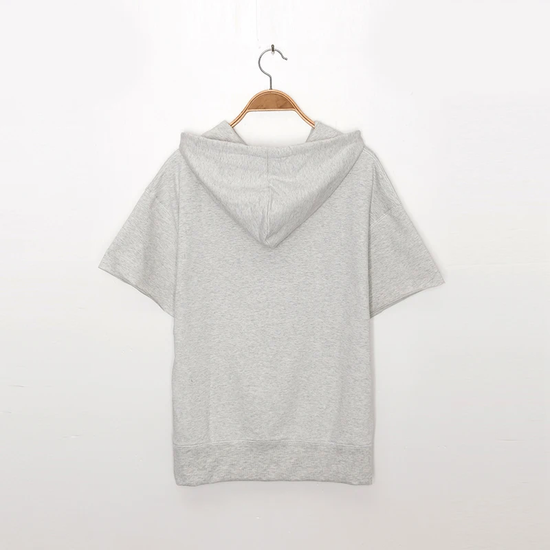 Embroidery Letter Logo Hoodies Women's Short Sleeve Drawstring Hooded Sweatshirt Ladies Pullover Top
Embroidery Letter Logo Hoodies Women's Short Sleeve Drawstring Hooded Sweatshirt Ladies Pullover Top