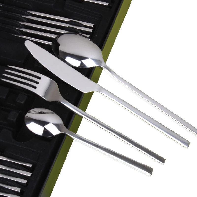 24 PCS Dinnerware Set Stainless Steel Flatware Sets Cutlery Fork Spoon Knife Set Dinner Cutleries Kitchen Exquisite Gift Box
24 PCS Dinnerware Set Stainless Steel Flatware Sets Cutlery Fork Spoon Knife Set Dinner Cutleries Kitchen Exquisite Gift Box