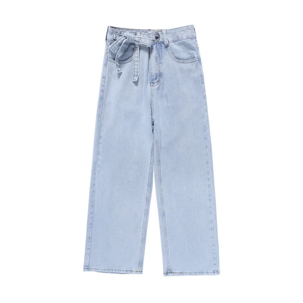 New style bowknot light blue high waist jeans women high quality loose pants trousers all-match trousers leg pants
New style bowknot light blue high waist jeans women high quality loose pants trousers all-match trousers leg pants