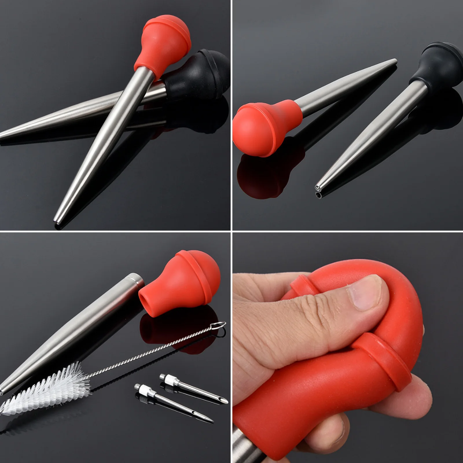 Stainless Steel BBQ Meat Injectors Needle Marinade Steaks Spices Seasoning Injector Turkey Grill Cooking Syringe Injection Tools
Stainless Steel BBQ Meat Injectors Needle Marinade Steaks Spices Seasoning Injector Turkey Grill Cooking Syringe Injection Tools