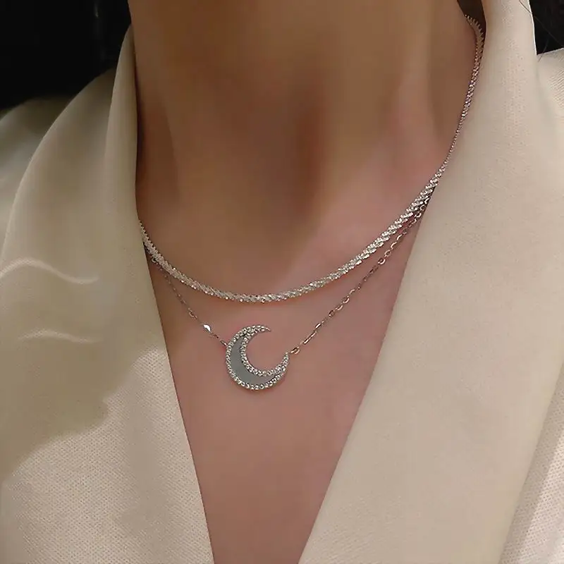 2pcs Moon Necklace Set For Women 2021 New Fashion Jewelry Micro Pave Zircon Double Layers Necklaces bijoux Wholesale
2pcs Moon Necklace Set For Women 2021 New Fashion Jewelry Micro Pave Zircon Double Layers Necklaces bijoux Wholesale