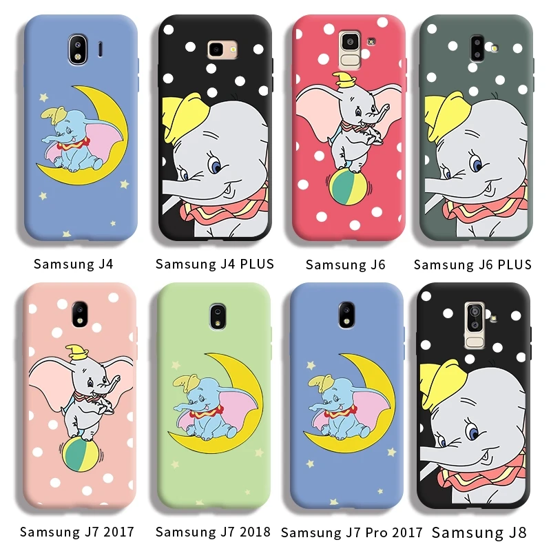 

For Samsung J4 J4 PLUS J6 J6 PLUS J7 2017 J7 2018 J7 Pro 2017 J8 Case with Cute elephant pattern Back Cover silica gel casing