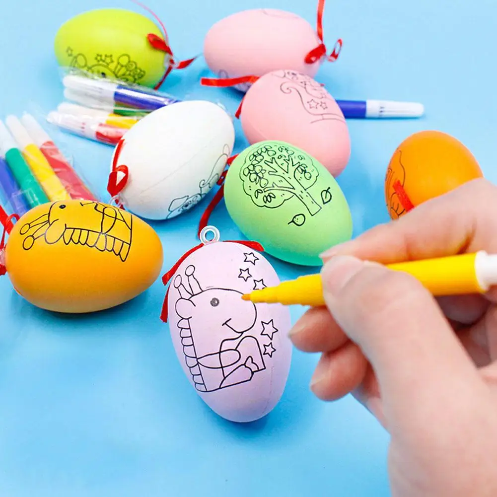 Easter Eggs Children DIY Craft Eggs Hand Painted Easter Decorative Toys Children Kids Pendants Ornaments Children Toys Supplies
Easter Eggs Children DIY Craft Eggs Hand Painted Easter Decorative Toys Children Kids Pendants Ornaments Children Toys Supplies