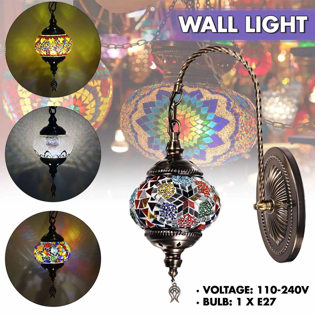 110-240V E27 Retro Turkish Moroccan Wall Lamps Romantic Wall Light Home Bar Corridor Fixture Lamp Decor Indoor Night Light
110-240V E27 Retro Turkish Moroccan Wall Lamps Romantic Wall Light Home Bar Corridor Fixture Lamp Decor Indoor Night Light