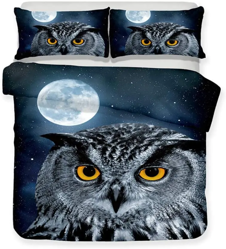 Kids 3D Bedding Set Owl Print King Duvet Cover Lifelike Bedclothes with Pillowcase Home Textile for Children Twin Queen
Kids 3D Bedding Set Owl Print King Duvet Cover Lifelike Bedclothes with Pillowcase Home Textile for Children Twin Queen