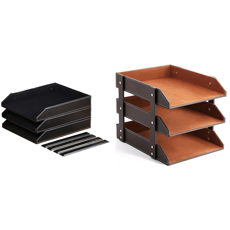 3-Tier Stacking Leather Letter Trays Office Desk Supply Organizer, Files Sorter Workplace Desktop Storage Holder
3-Tier Stacking Leather Letter Trays Office Desk Supply Organizer, Files Sorter Workplace Desktop Storage Holder