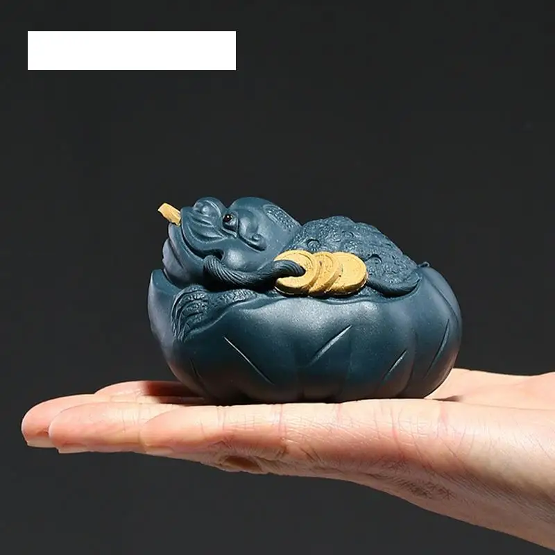 PINNY Yixing Purple Clay Lotus Leaf Gold Toad Tea Pet Ceramic Tea Ceremony Ornaments ZiSha Masco Statues Tabletop Handcrafts
PINNY Yixing Purple Clay Lotus Leaf Gold Toad Tea Pet Ceramic Tea Ceremony Ornaments ZiSha Masco Statues Tabletop Handcrafts