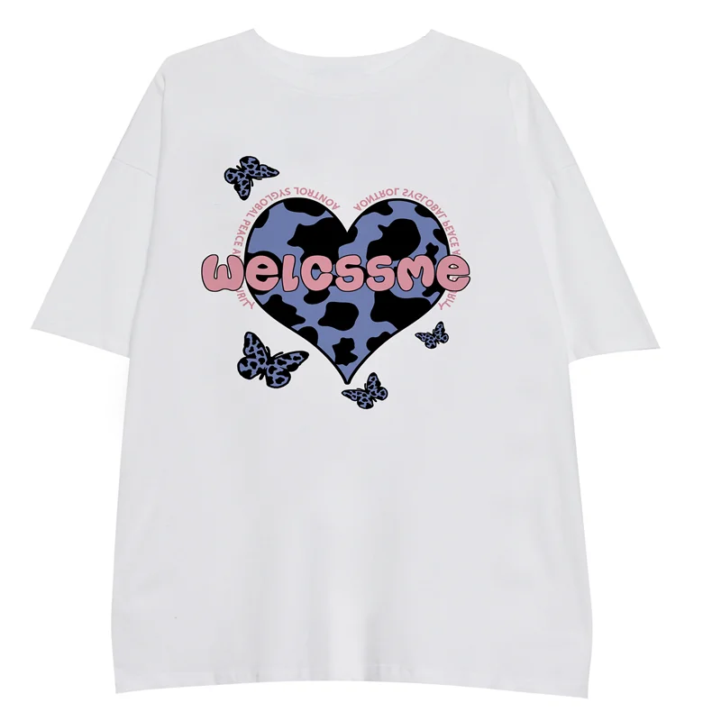 Summer Women's Clothing Korean Version of Ins Super Fire Love Printing Vintage Tops Half Sleeve O-Neck Creativity Plus Size Tees
Summer Women's Clothing Korean Version of Ins Super Fire Love Printing Vintage Tops Half Sleeve O-Neck Creativity Plus Size Tees