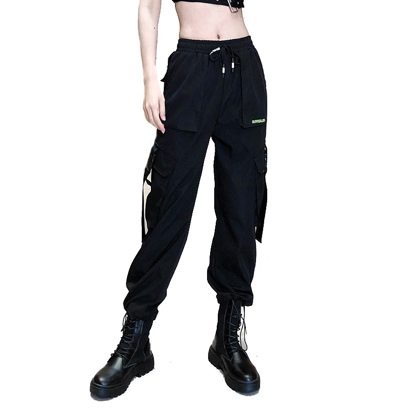 Women's Black High Waist Cargo Pants Loose Streetwear BF Sports Pants Spring Summer Black Casual Ribbon Trousers
Women's Black High Waist Cargo Pants Loose Streetwear BF Sports Pants Spring Summer Black Casual Ribbon Trousers