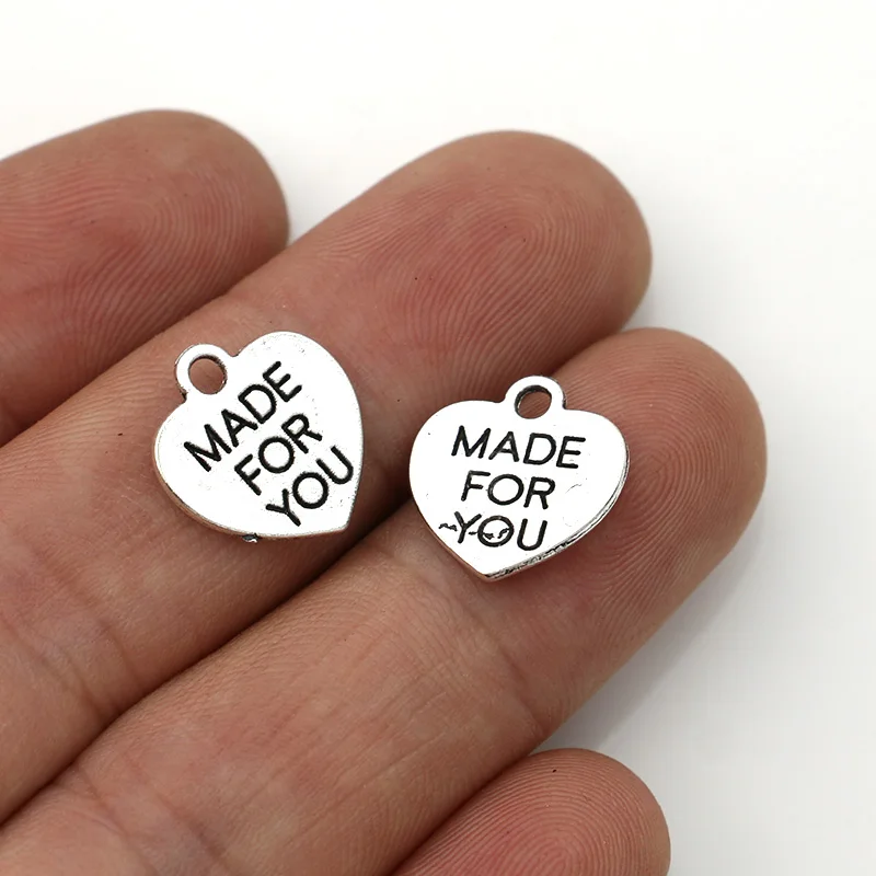 10PCS Tibetan Silver Plated Made for YOU Heart Charms Pendants for Jewelry Making DIY Handmade Accessories
10PCS Tibetan Silver Plated Made for YOU Heart Charms Pendants for Jewelry Making DIY Handmade Accessories