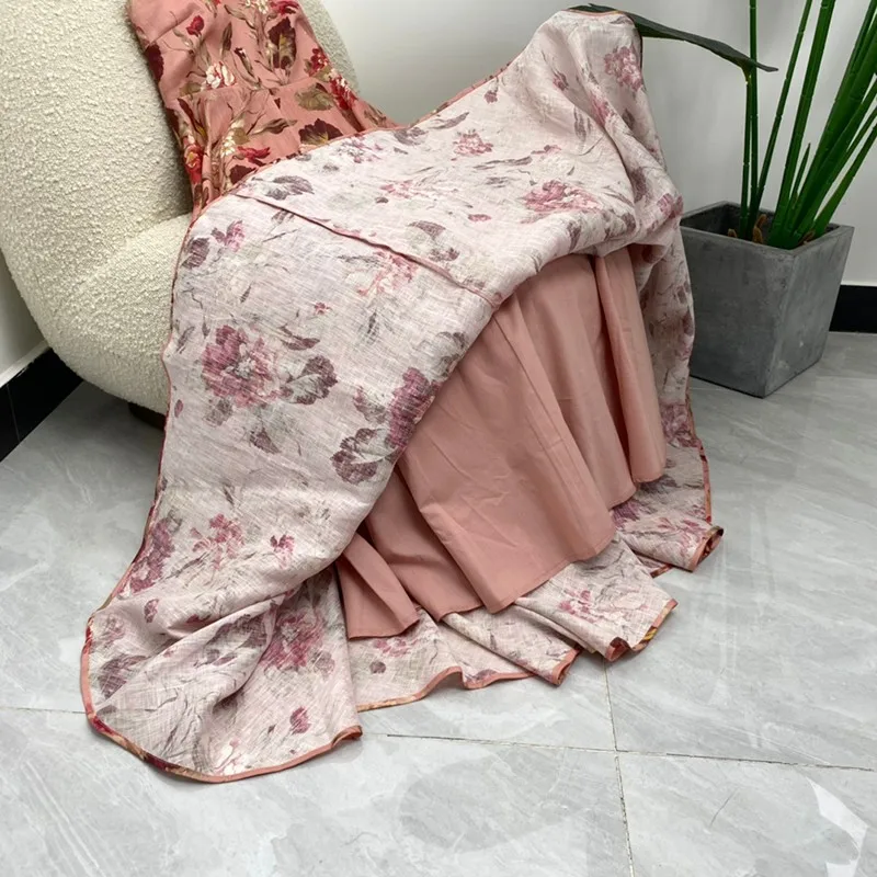 2021 New Summer Women Fashion Pink Floral Print Camisole Strapless Ankle Length Dresses High Quality Linen
2021 New Summer Women Fashion Pink Floral Print Camisole Strapless Ankle Length Dresses High Quality Linen