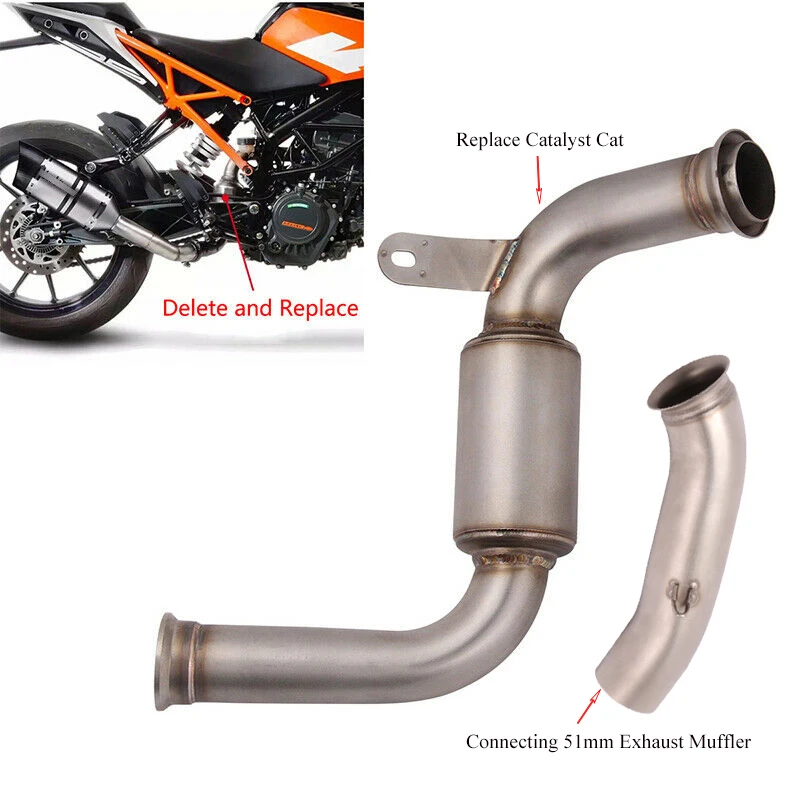 Motorcycle Exhaust System Modified Mid Link Pipe Connect 51mm Exhaust Muffler Tube Slip On For Duke125 250 390 RC390 2017-2020
Motorcycle Exhaust System Modified Mid Link Pipe Connect 51mm Exhaust Muffler Tube Slip On For Duke125 250 390 RC390 2017-2020