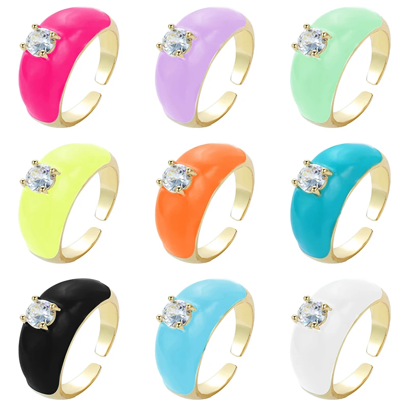 2021 New Trend Glossy Surface Dripping Oil Micro lnlay Drill Rings For Women Lady's Gold Color Red Green Finger Ring Jewelr
2021 New Trend Glossy Surface Dripping Oil Micro lnlay Drill Rings For Women Lady's Gold Color Red Green Finger Ring Jewelr