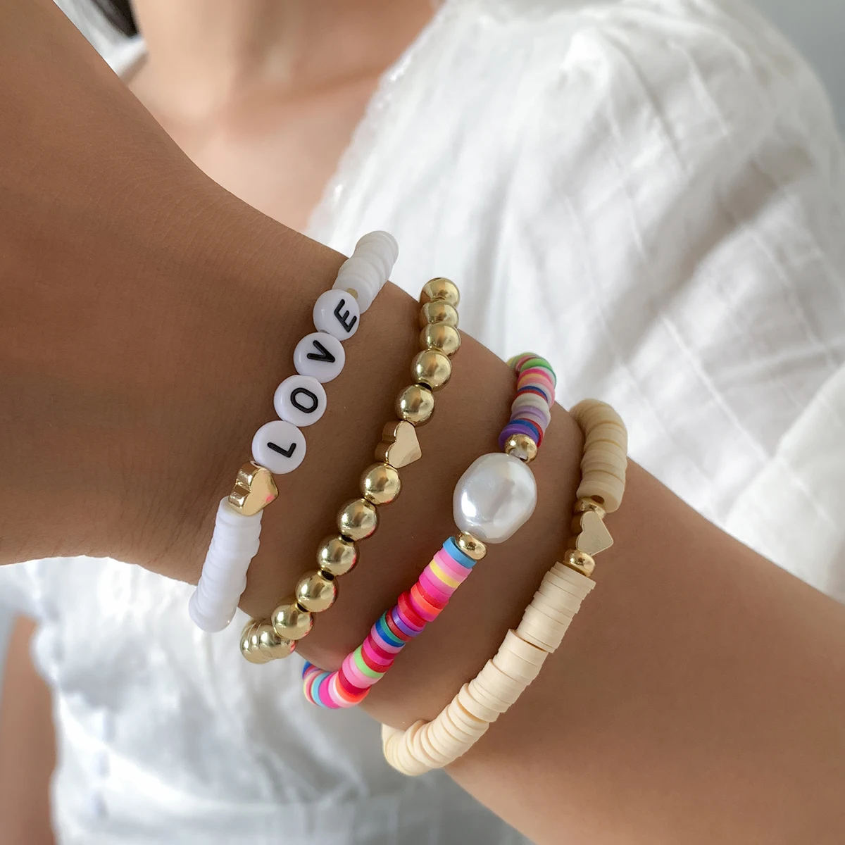 Ingemark Ethnic Hamdmade Bracelet Sets For Women Polymer Clay Acrylic Letter Pearl Beads Bracelet Couples Boho Y2K Jewelry New
Ingemark Ethnic Hamdmade Bracelet Sets For Women Polymer Clay Acrylic Letter Pearl Beads Bracelet Couples Boho Y2K Jewelry New