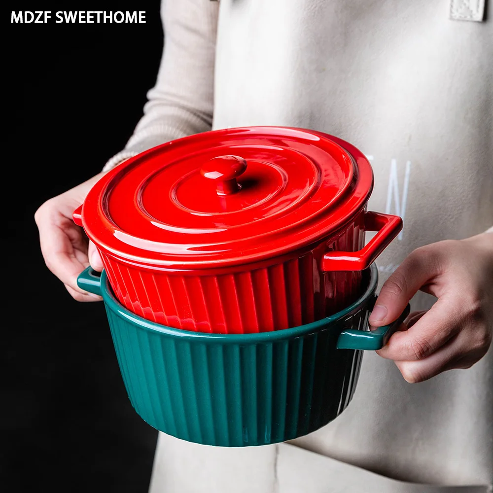 MDZF SWEETHOME 1100 мл керамическая духовка миска для выпечки с крышкой салат лапша суп миски Жаростойкие кастрюля посуда инструмент
MDZF SWEETHOME 1100 мл керамическая духовка миска для выпечки с крышкой салат лапша суп миски Жаростойкие кастрюля посуда инструмент