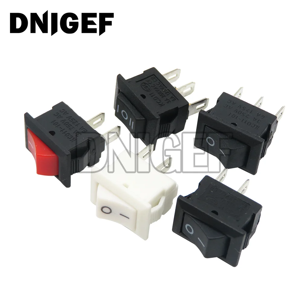 5 шт. кнопочный переключатель 10x15 мм 2Pin 3Pin 3A 250V KCD11 включения/выключения Черный